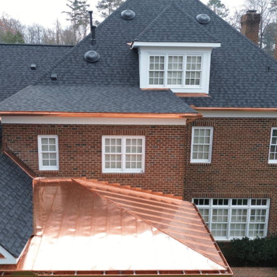 Cary Residential Construction | Brick Home with Copper Roof